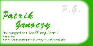 patrik ganoczy business card